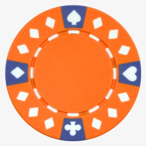 $1000 Orange Chip - Diamond Suited Poker Chip