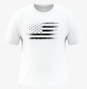 Weathered Black And White American Flag - Active Shirt