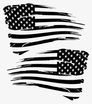 Shown In Black - American Flag Worn Out