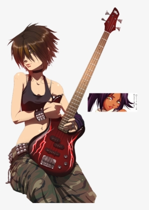 Anime Emo Girl - Anime Rock Girl With Guitar