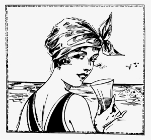 This Free Icons Png Design Of Lady At The Beach Drinks