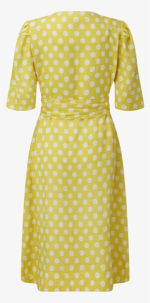 Diana Yellow Polka Dot Linen Dress - Dress