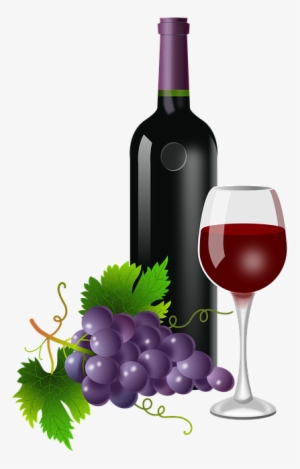 Wine Bottle And Glass Png - Wine Bottle Clip Art With Glass