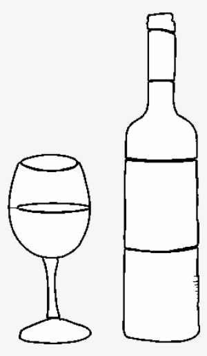 Wine Bottle And Glass Coloring Page - Botella De Alcohol Dibujada