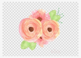 Peach Flowers Illustrations Png Clipart Garden Roses - Gold Heart Transparent Background