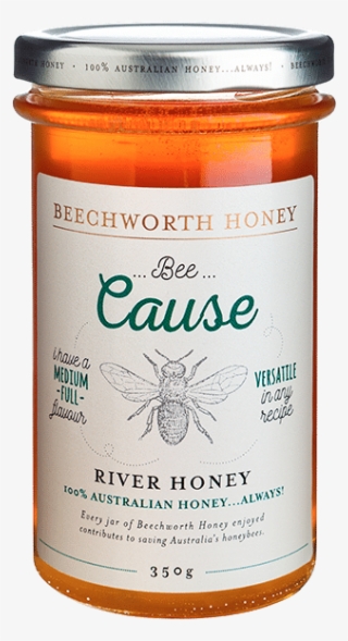 Bee Cause River Honey Jar Beechworth Honey Png 350g