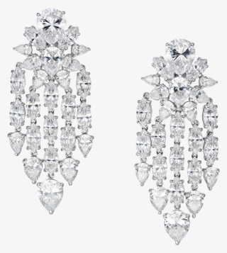 Annabelle Omega Statement Clip Earrings - Large Faux Diamond Chandelier Earrings