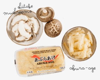 Miso Soup Ingredients Shiitake Mushrooms, And Aburaage