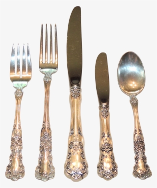 63 Pc Gorham Sterling Silver Buttercup Flatware, Place - Spoon