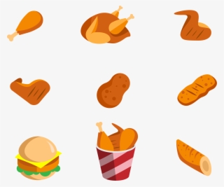 Fried Chicken Fast Food Junk Burger Icon - Chicken Fastfood Icon