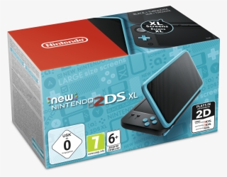 New Nintendo 2ds Xl Hw Black Turquoise, Black/ Turqouise, - Nintendo 2ds Xl Black & Turquoise Console