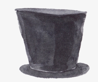 Gentleman Hat Watercolor Transparent - Hand Painted Flower Pot