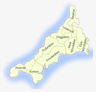 Hundreds Of Mainland Cornwall - Map