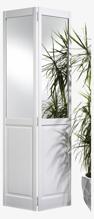 2 Panel Mirror Bi Fold Door White - Lpd Doors 2p Bi-fold Mirror White Pine Interior Door