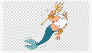 King Triton Png Little Merm Clipart Ariel Mermaid King - Clip Art