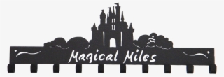 Disney Magical Miles Castle 10 Hook Black Medal Hanger - False Disney Castle Wall Vinyl Decal Castle Wall Vinyl