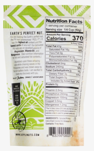 Nutrition Facts Sustainable Ethical Keto Vegan Gluten