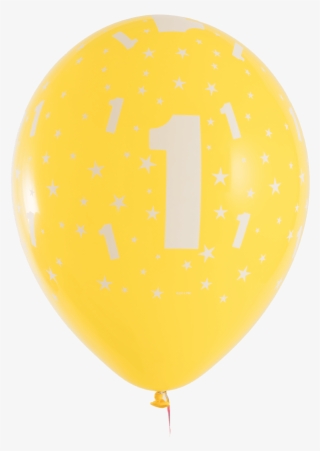 #1 birthday balloon yellow - birthday
