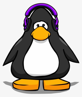 Purple Headphones On A Player Card - Penguin Club Penguin
