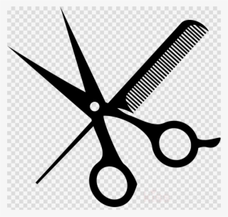 Hair-cutting Shears Clipart Comb Hair Clipper Hairdresser - Scissors Salon Logo Png