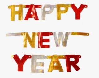 Buchstaben Girlande Silvester - Buchstaben-girlande Silvester: Happy New Year (gold,