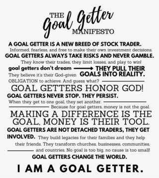 The Goal Getter Manifesto
