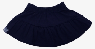 Back Ruffle Skirt Navy Twill - Miniskirt