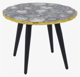 Silver Agate Stone Table - End Table