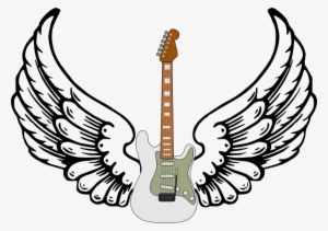 Stratocaster Guitar Clipart - Guitar With Wings Clip Art