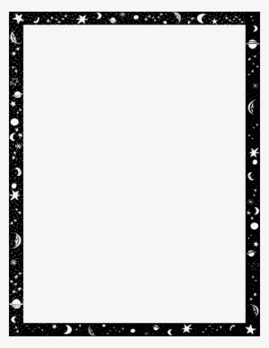 Space Borders Clipart Clip Black And White - Space Border Black And White