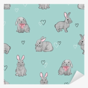Easter Rabbits Seamless Pattern - Cartoon
