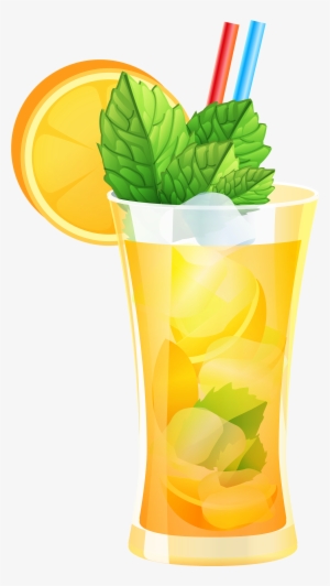 Transparent Orange Cocktail Png Clipart - Peach Drink Png Clipart