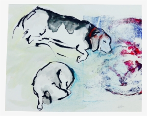 Beagle Sleep Abstract Watercolor Painting - Watercolor Painting