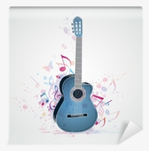Blue Guitar With Background