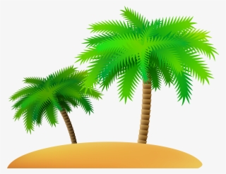 Palms And Island Png Clip Art Image - Palm Tree Island Clipart Transparent