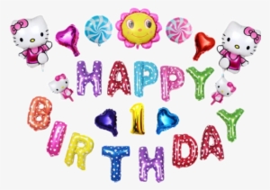 Hello Kitty With Balloons Png - Themez Only Balloon Junction Happy Birthday Letter