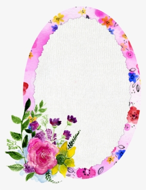 Label Watercolor Pink Oval Floral Tag Scrapbook - Watercolor Painting
