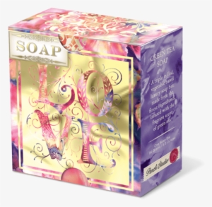 Watercolor Love Boxed Soap - Punch Studio Love Watercolor Green Tea Pleat-wrapped