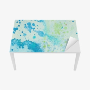 Painted Blue Watercolor Splashes Table & Desk Veneer - Watercolor Painting