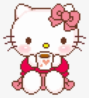 Hello Kitty And Pixel Image - Hello Kitty Kawaii Png