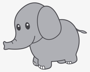 Baby Elephant Outline Clip Art - Elephant Clipart Transparent
