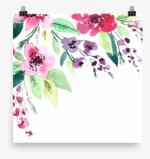 Watercolor Flowers Photo Paper Poster - Canvas Print