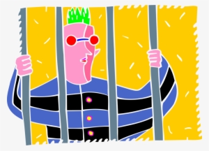 Vector Illustration Of Incarcerated Inmate Prisoner - Prison