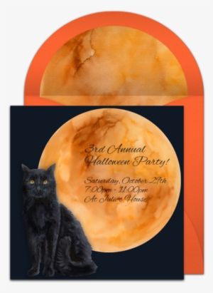 Free Halloween Online Invitations - Black Cat