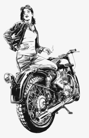 Drawing Motorcycle Moto - Women Motorcycle Png