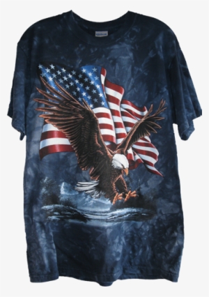 Black T Shirt W/bald Eagle And Flag $13