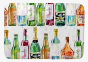 Seamless Pattern Of A Champagne,cognac, Wine, Beer - Wine