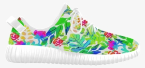 Cute Tropical Watercolor Flowers Grus Women's Breatheable - Basketball Shoe