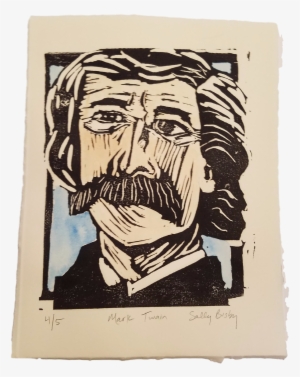 Mark Twain Art Print - Linocut
