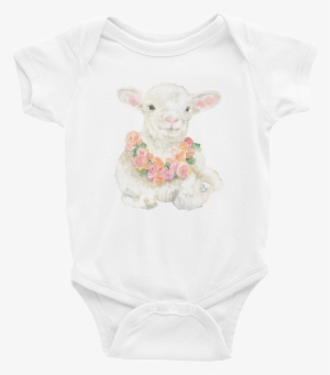 Lamb Floral Watercolor Infant Bodysuit